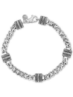 Collection EFFY Men's Rondelle & Curb Link Bracelet in Sterling Silver