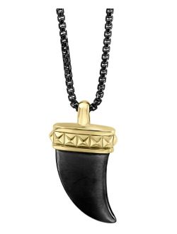 Collection EFFY® Men's Claw 22" Pendant Necklace in Black Rhodium and 18k Gold-Plated Sterling Silver