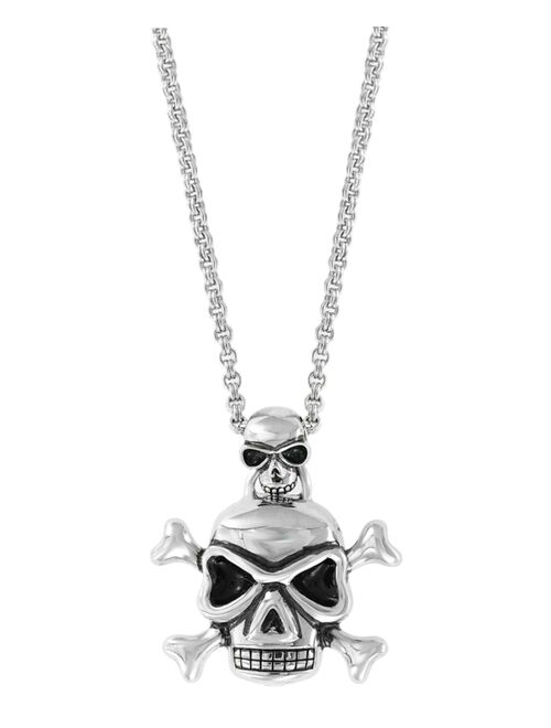 EFFY Collection EFFY® Men's Skull & Crossbones 20" Pendant Necklace in Sterling Silver