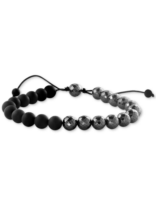 EFFY Collection EFFY® Men's Onyx & Hematite Beaded Black Cord Bolo Bracelet
