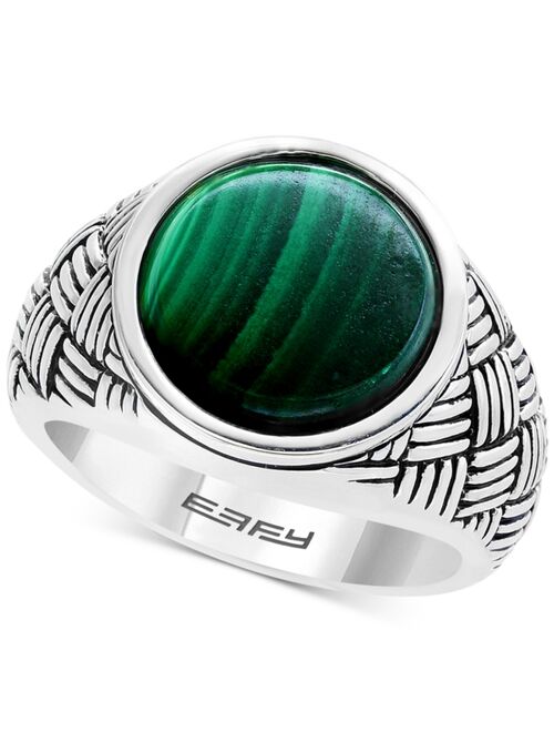 EFFY Collection EFFY® Men's Malachite Ring in Sterling Silver