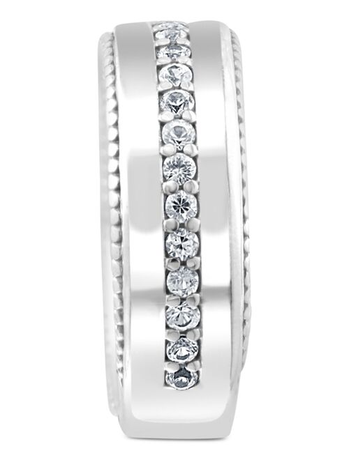 EFFY Collection EFFY® Men's White Sapphire Band (1 ct. t.w.) in Sterling Silver