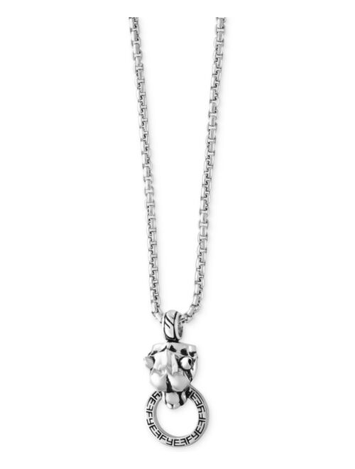 EFFY Collection EFFY® Men's Panther Doorknocker Pendant Necklace in Sterling Silver