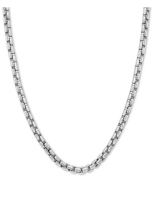 EFFY Collection EFFY® Rounded Box Link 24" Chain Necklace in Sterling Silver