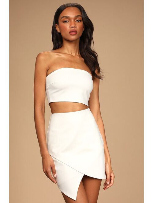 Lulus Party of Two White Strapless Two-Piece Mini Dress