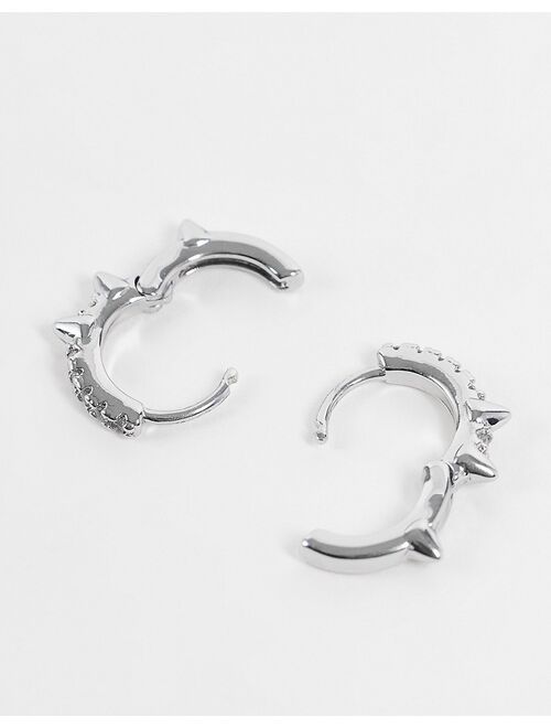 Reclaimed Vintage Inspired unisex silver stud hoop earring