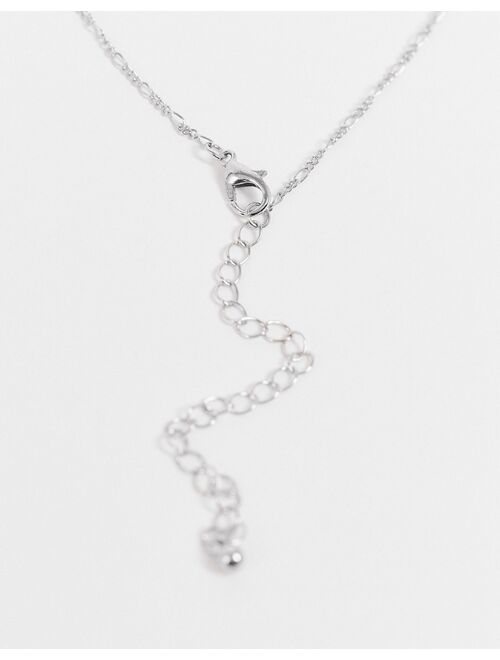 Reclaimed Vintage Inspired happy face star pendant necklace in silver