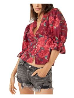 I Found You Cotton Floral-Print Blouse