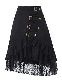 Women's Steampunk Gothic Vintage Victorian Gypsy Hippie Party Skirt