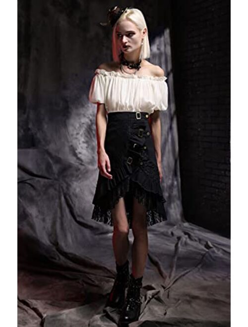 Belle Poque Women's Steampunk Gothic Vintage Victorian Gypsy Hippie Party Skirt