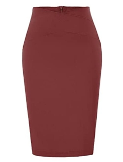 Women's Slime Fit Business Office Pencil Skirts Wear to Work