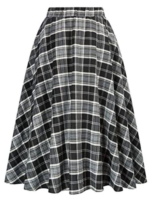 Grace Karin Kate Kasin Women's A-Line Vintage Skirt Grid Pattern Plaid KK633/ KK495
