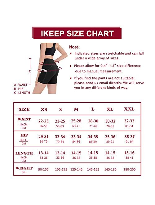 iKeep Women's High Waist Yoga Shorts 8" /5" /2" Workout Running Shorts with Pockets for Women