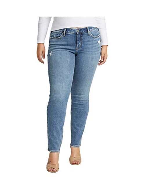 Silver Jeans Co. Women's Plus Size Suki Curvy Fit Mid Rise Straight Leg Jeans