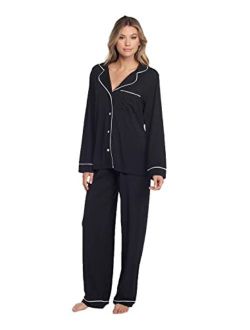 Women's Luxe Milk Jersey Piped Pajama Set
