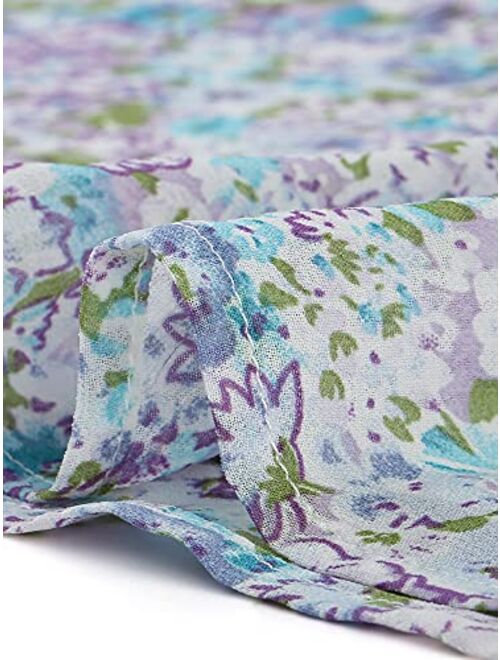 Allegra K Women's Floral Skirts Smocked Elastic Waist Knee Length Ruffle Tiered Skirt