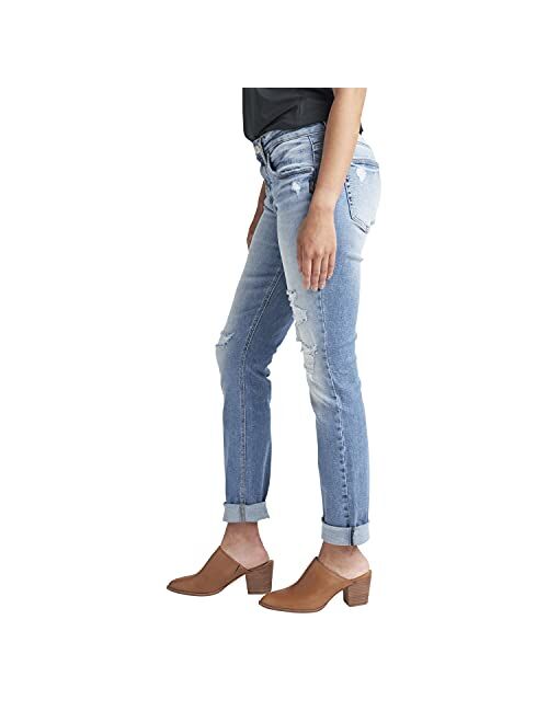 Silver Jeans Co. Women's Boyfriend Mid Rise Slim Leg Jeans