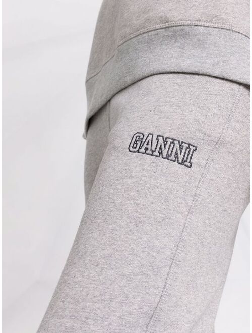GANNI logo-embroidered tapered track pants