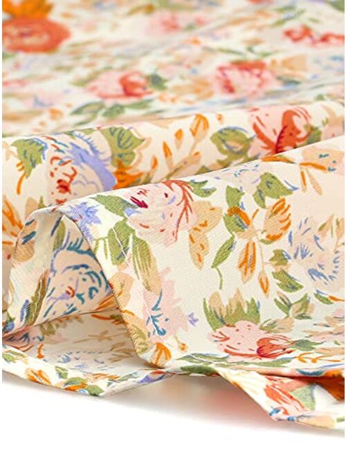 Allegra K Women's Printed Skirt Chiffon Elastic Waist Ruffle Tiered Flowy Midi Skirts