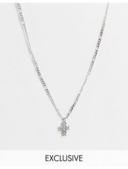 inspired unisex choker necklace with crystal cross in silver