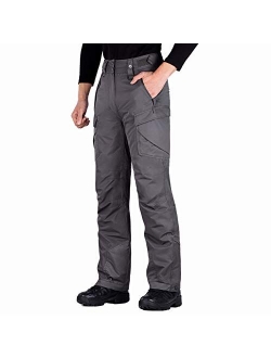 Men's Waterproof Snow Insulated Pants Winter Skiing Snowboarding Pants with Zipper Pockets