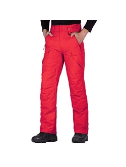 Men's Waterproof Snow Insulated Pants Winter Skiing Snowboarding Pants with Zipper Pockets