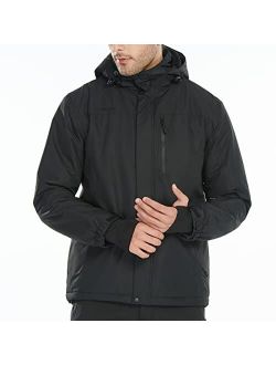 Men's Waterproof Ski Jackets Warm Winter Coats for Men Mountain Windproof Hooded Snow Coat Windbreaker Raincoat