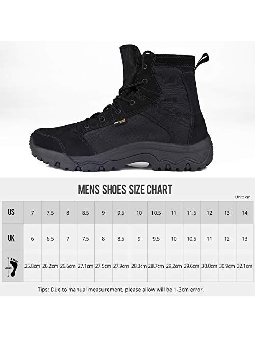FREE SOLDIER Men's Work Boots 6 inch Lightweight Breathable Tactical Desert Boots Hiking Boots