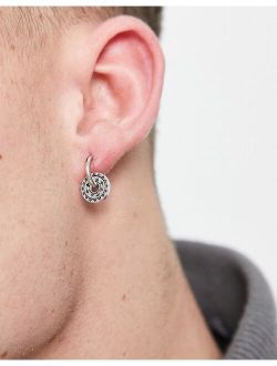 Classics 77 drop dial hoop earrings in silver
