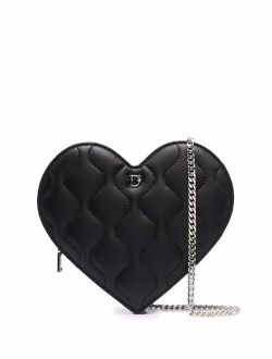 quilted heart-shape crossbody bag