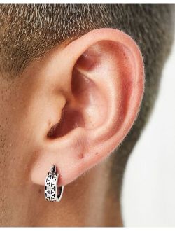 Classics 77 engraved hoop earrings in silver