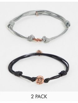 Classics 77 2 pack cord adjustable bracelets in gray