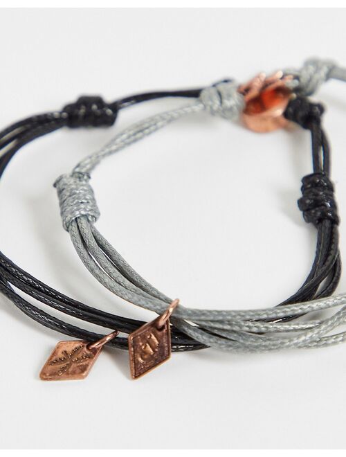 Classics 77 2 pack cord adjustable bracelets in gray