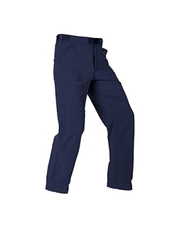 Men's Outdoor Cargo Hiking Pants with Belt Lightweight Waterproof Quick Dry Tactical Pants Nylon Spandex