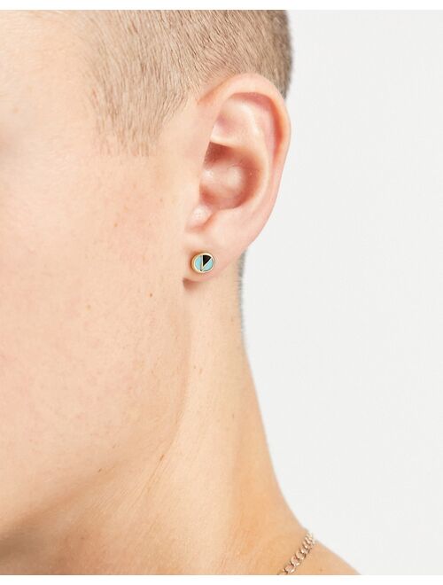 Classics 77 pattern stud earrings in gold