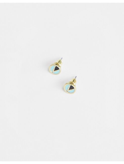 Classics 77 pattern stud earrings in gold
