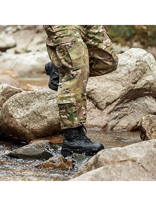 FREE SOLDIER Men's Tactical Waterproof Lightweight Hiking Boots Military Combat Boots Work Boots