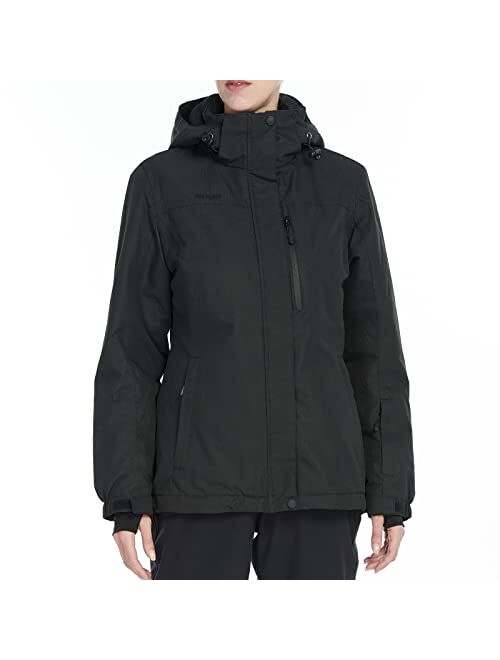FREE SOLDIER Women's Waterproof Ski Jacket Warm Winter Snow Coat Mountain Windproof Hooded Windbreaker Raincoat