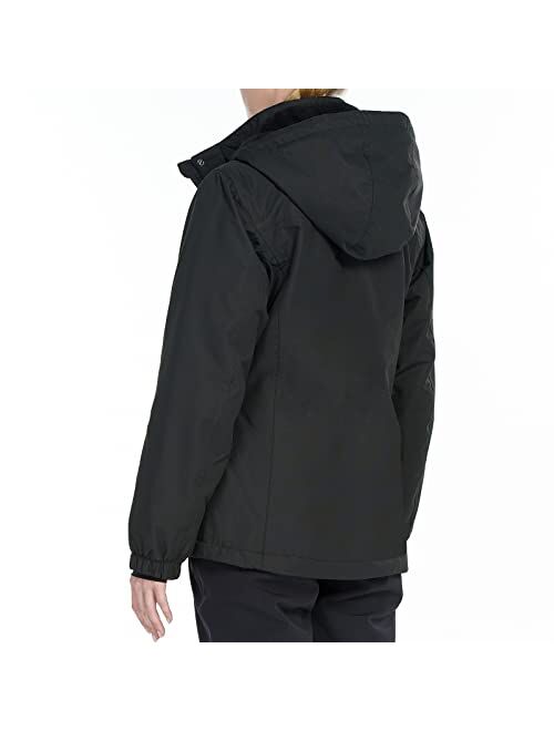 FREE SOLDIER Women's Waterproof Ski Jacket Warm Winter Snow Coat Mountain Windproof Hooded Windbreaker Raincoat