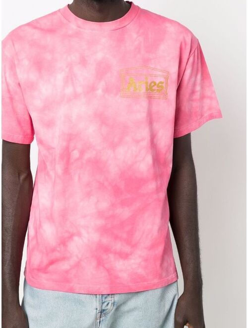 Yves Saint Laurent Aries tie-dye print logo T-shirt