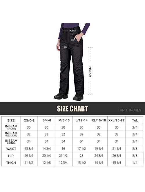FREE SOLDIER Women's Outdoor Snow Ski Insulated Pants Windproof Waterproof Breathable Pants for Snowboarding