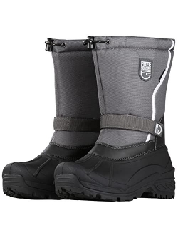 Mens Snow Boots Insulated Waterproof Winter Shoes Nonslip Outdoor Footwear with Removable Lining