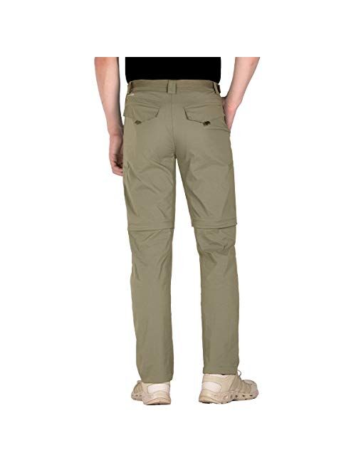 FREE SOLDIER Men's Outdoor Convertible Hiking Pants with Belt Lightweight Quick Dry Tactical Cargo Pants Nylon Spandex 