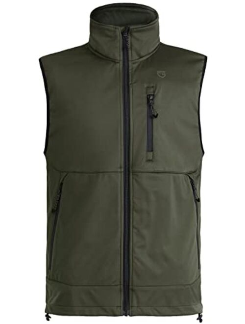 FREE SOLDIER Men's Lightweight Softshell Golf Vests Outerwear Windproof Sleeveless Jackets for Travel Hiking Running Fishing