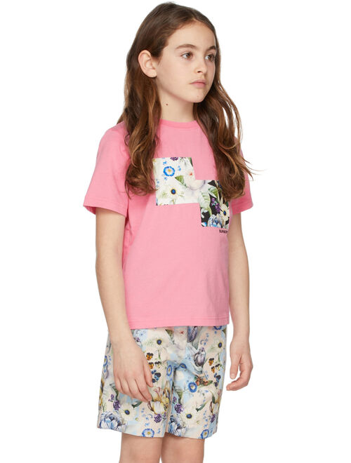 Burberry Kids Pink Montage Print T-Shirt