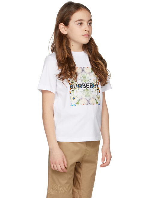 Burberry Kids White Montage Print T-Shirt