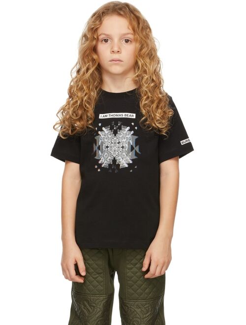 Burberry Kids Black Kaleidoscope Bear T-Shirt