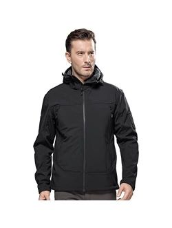 Tactical Men's Jacket Military Fleece Hoodie Windproof Warm Softshell Jacket for Camping Hiking