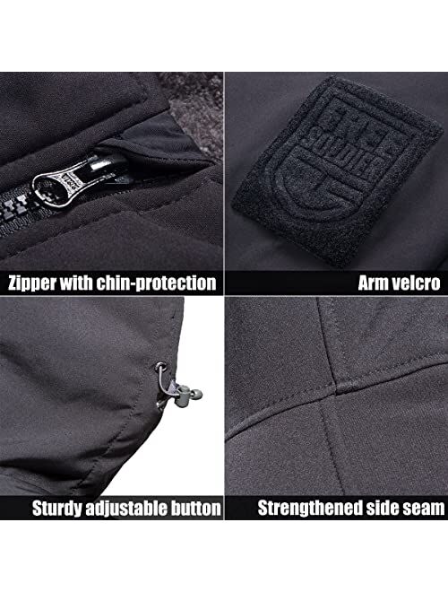 FREE SOLDIER Tactical Men's Jacket Military Fleece Hoodie Windproof Warm Softshell Jacket for Camping Hiking