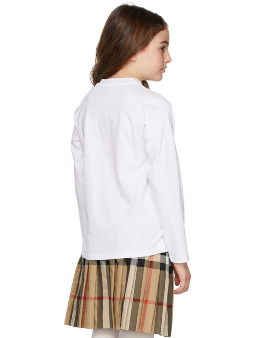 Burberry Kids White Montage Print Long Sleeve T-Shirt